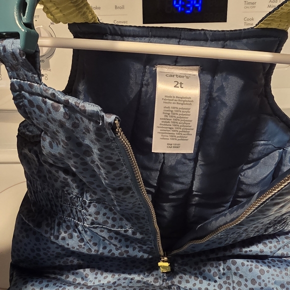 Bright Blue Puffer Jacket with Yellow Accents - Picture 6 of 9